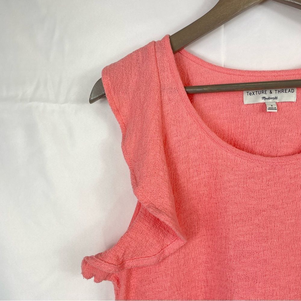 Madewell Texture Thread Ruffle-Sleeve Tank Top Pink Size Small - Picture 5 of 15